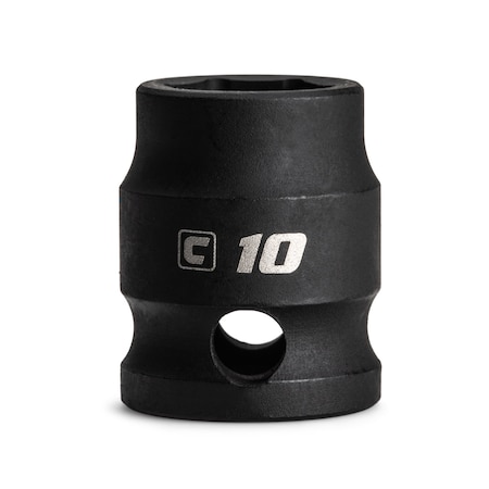 Capri Tools 10 mm Stubby Impact Socket, 3/8 in. Drive, 6 Point, Metric CP53430